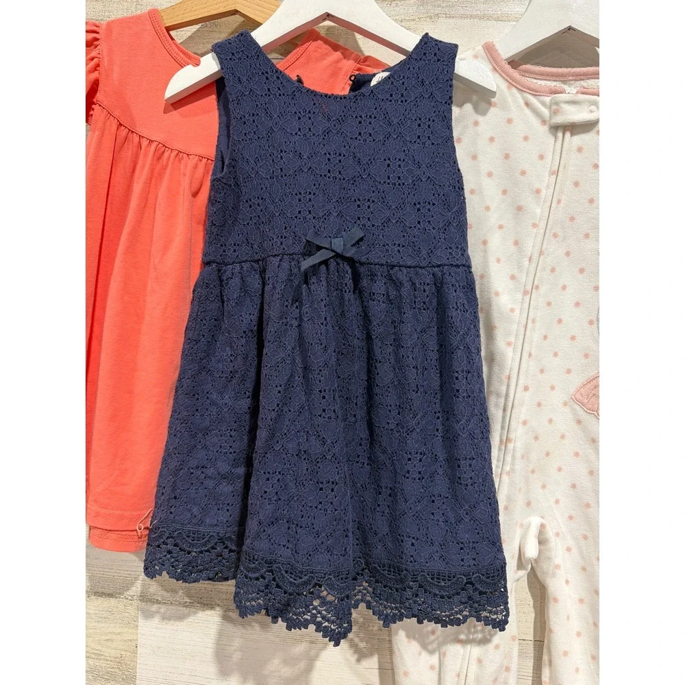 Carter's H&M Isaac‎ Mizrahi Dress Tunic Sleeper Bundle Girls 2T Floral Lace EUC